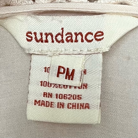 Sundance Romantic Boho Long Sleeve Button Front Open Knit Details Peasant Blouse - Picture 10 of 14